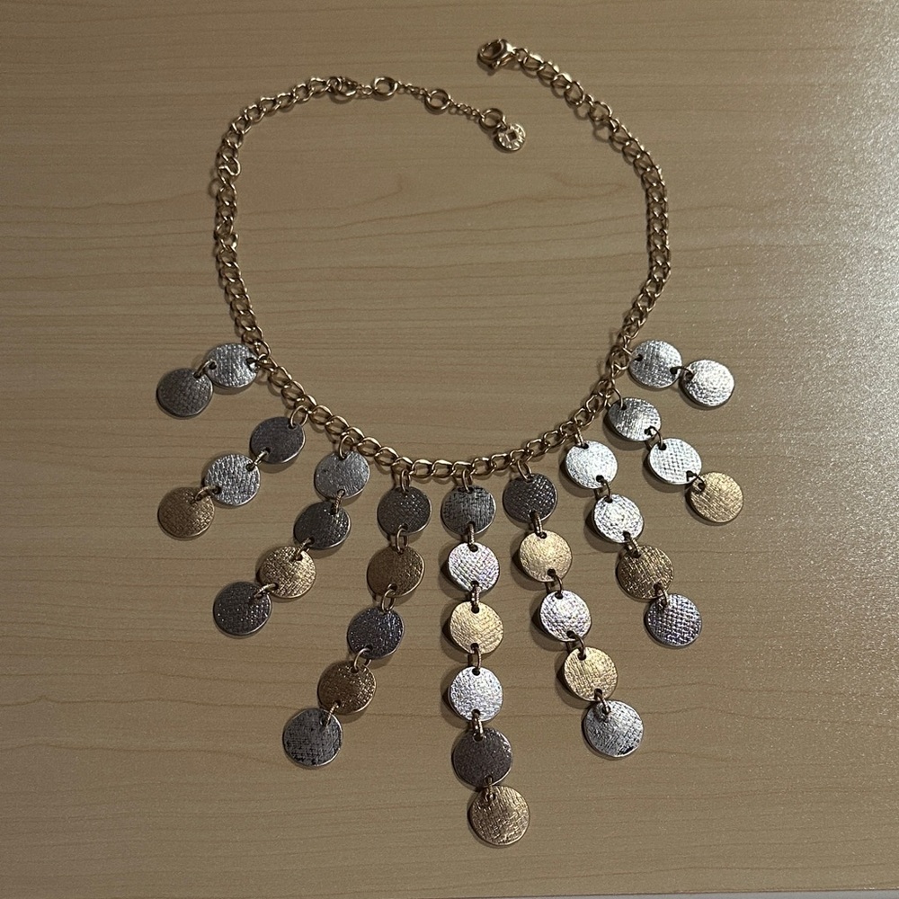 Karma Bella Two-Tone Disc Fringe Necklace